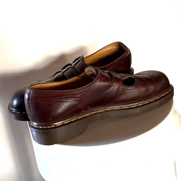 Dr. Martens Brown Leather 8065 Mary Janes Shoes - Picture 11 of 14